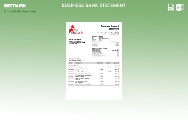 Модерен стил Извештај за претпријатието на американската Градска банка Шаблон Wo